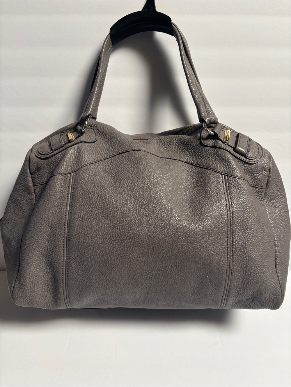 See By Chloe Pebbled Leather Shoulder Bag in Gray